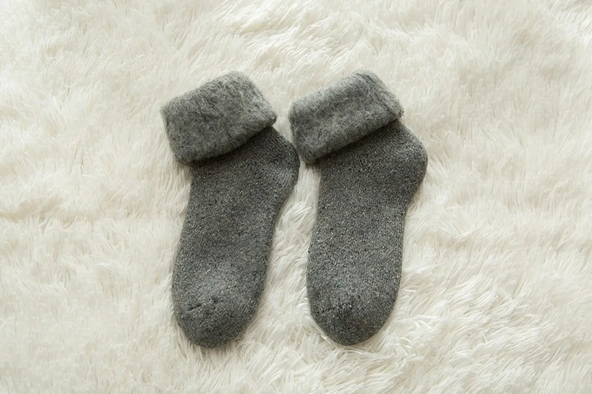 Thicker Solid Socks Merino Wool Rabbit Against Cold Snow Russia Winter Warm Funny Happy Male Womens | Женская одежда