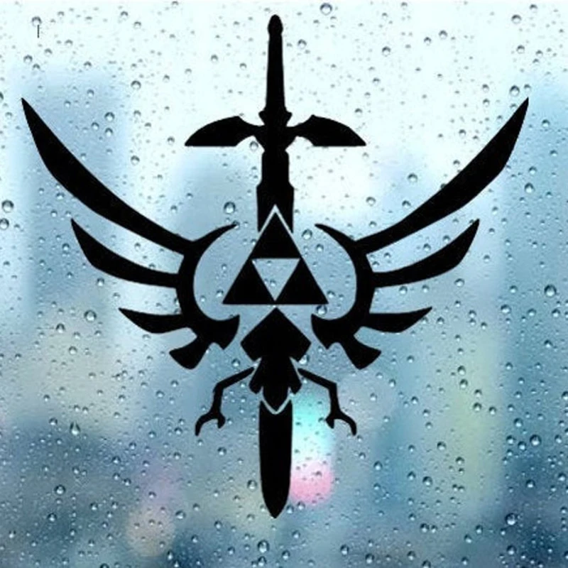Черный/SliverLegend of Zelda трифорс из GamerCar Стикеры Креативный Дизайн Наклейка