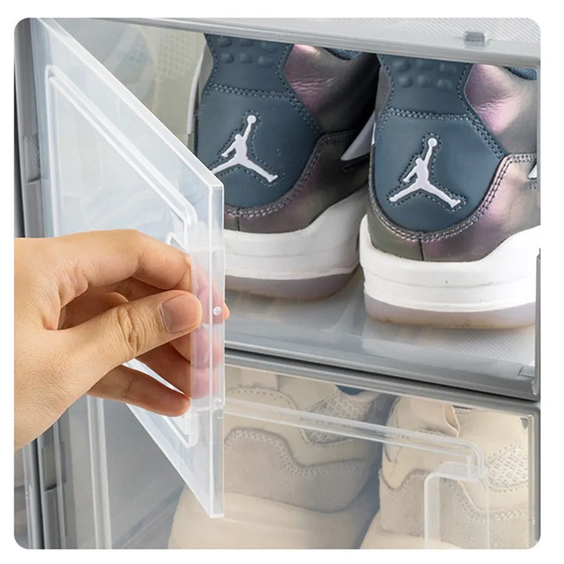 Прозрачная коробка для обуви наращиваемых ящик Органайзер большой толстый