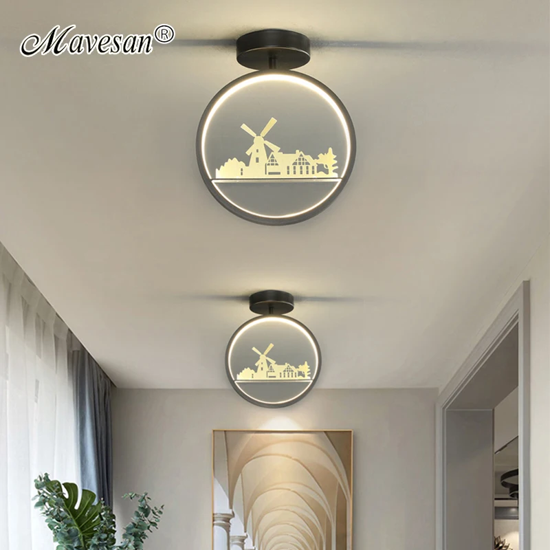 

Modern New LED Chandelier For Aisle Bedroom Kitchen Dining Room Corridor Living Room Gallery Hallway Indoor Home Round Lights