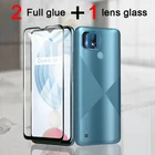 Защитное стекло 2 в 1 для Realme C21, закаленное, матовая Гидрогелевая пленка для задней панели камеры Realme C21Y