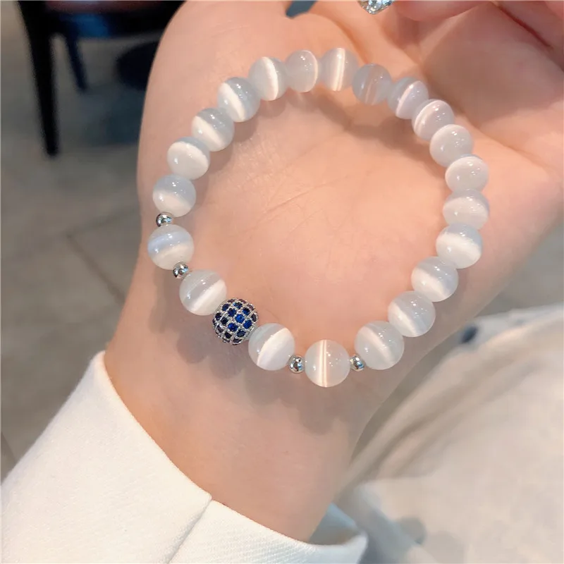 

Simple Opal Bracelet For Women Classic New Fashion Jewelry Lucky Micro Pave Beaded Bracelets Wholesale