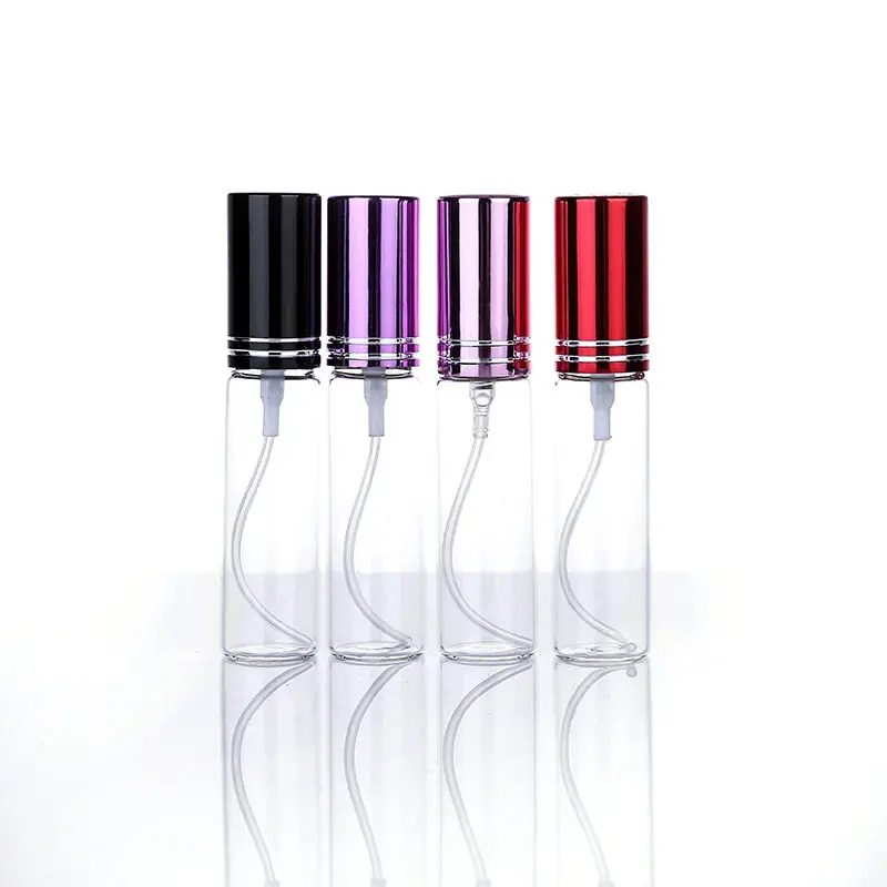 Botella de Perfume de vidrio portátil para viaje, envases vacíos de muestra, minibotellas rellenables, atomizador, 5ml, 10ml, 20 unids/lote