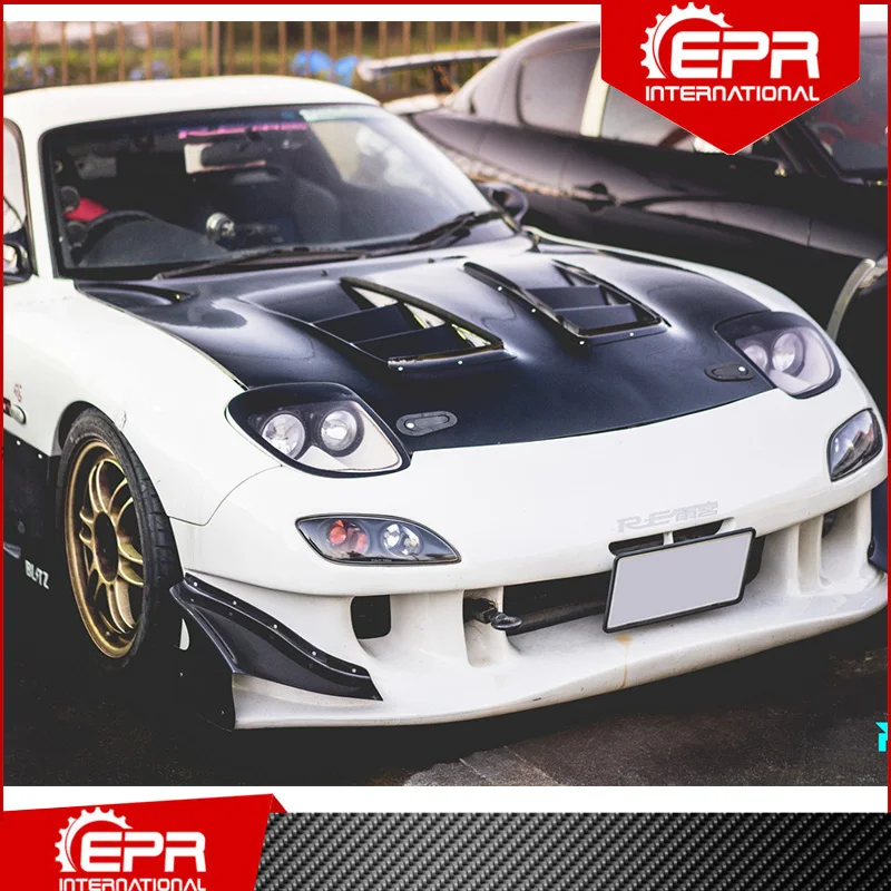 

For RX7 FD3S RE Style Carbon Fiber Hood With Underside Raintray Trim FD3S Racing Part Body Kit Carbon Hood RX7 Accessories
