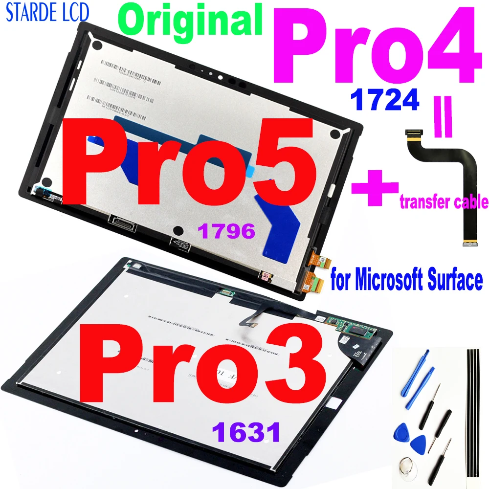 Оригинальный ЖК дисплей для Microsoft Surface Pro 3 1631 4 1724 5 1796 кодирующий преобразователь