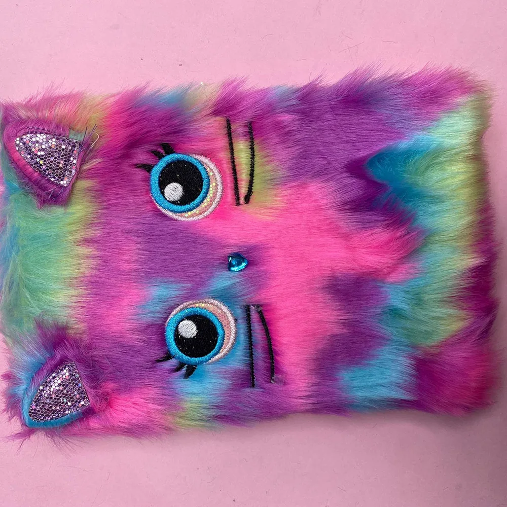 

Милый плюшевый блокнот для скрапбукинга из мультфильма, блокнот для записей, товары для студентов (фиолетовый кот)