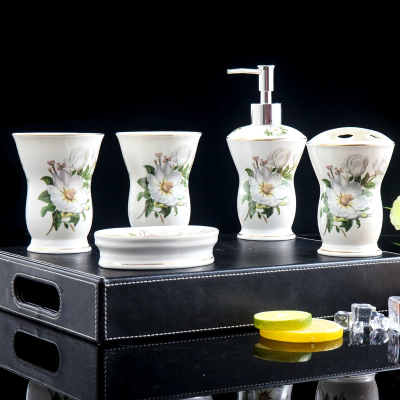 5 шт креативный ручной работы золотой цветок керамический Домашний набор для