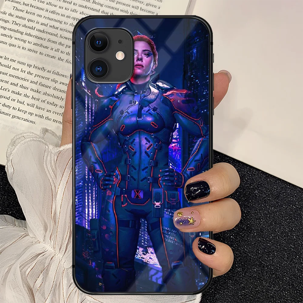 

Scarlett Johansson Black Widow Phone Tempered Glass Case Cover For IPhone 6 6S 7 8 11 12 X Xr Xs Se 2020 Pro Max Plus Mini