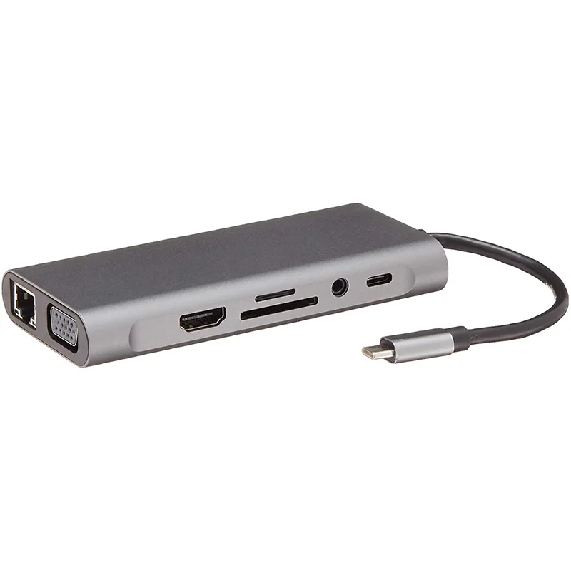 11 в 1 USB C концентратор с 4 гигабитный Ethernet VGA HDMI доставкой питания o порт SD и Micro