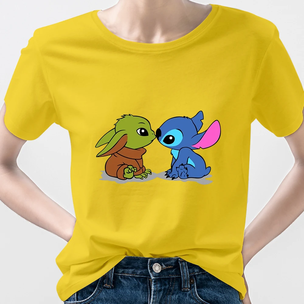 Дизайнерская одежда для малышей Yoda Стич женские футболки подростков с