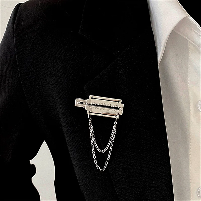 

Metal sweet cool silver blade tassel clip simple fashion side clip net red hairpin headdress female Dropshipping