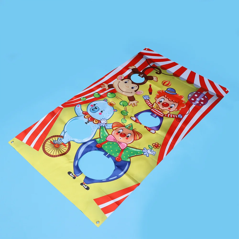 

Clown Sandbag Game Flags Throwing Hanging Flags Funny Sandbag Game Flags Outdoor Throwing Game Circus Accessories with