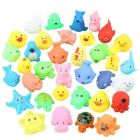 10 piecesset of cute animal baby toys bath swimming on water floating soft rubber toys squeeze sound children gifts puzzle toys
