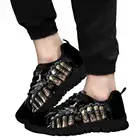 Кроссовки ELVISWORDS мужские спортивные, удобная обувь для бега, с принтом черепа, на шнуровке, черные, весна-осень 2019