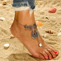 fashionable summer sexy tassel anklet womens coin pendant chain ankle bracelet foot jewelry bare feet