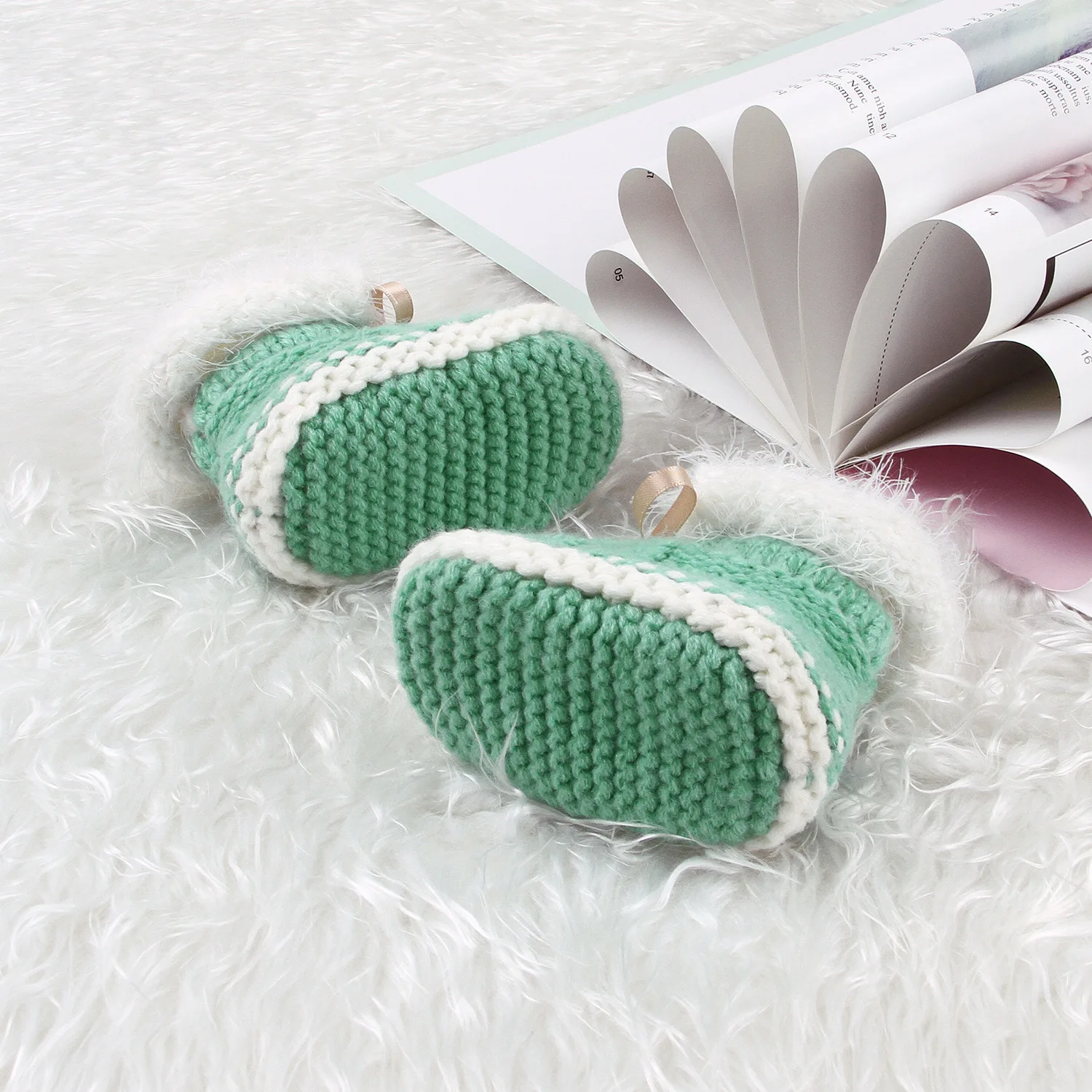 Обувь для малышей кроше вязаный флисовый теплый ботинок шерстяная обувь