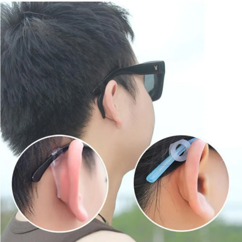 Противоскользящие очки для чтения Slicone круглый черный прозрачный держатель ушей