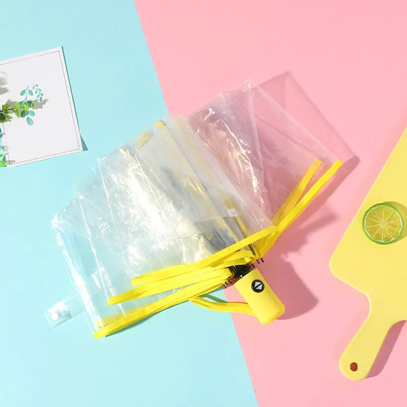 Автоматический прозрачный складной зонт водонепроницаемый универсальный