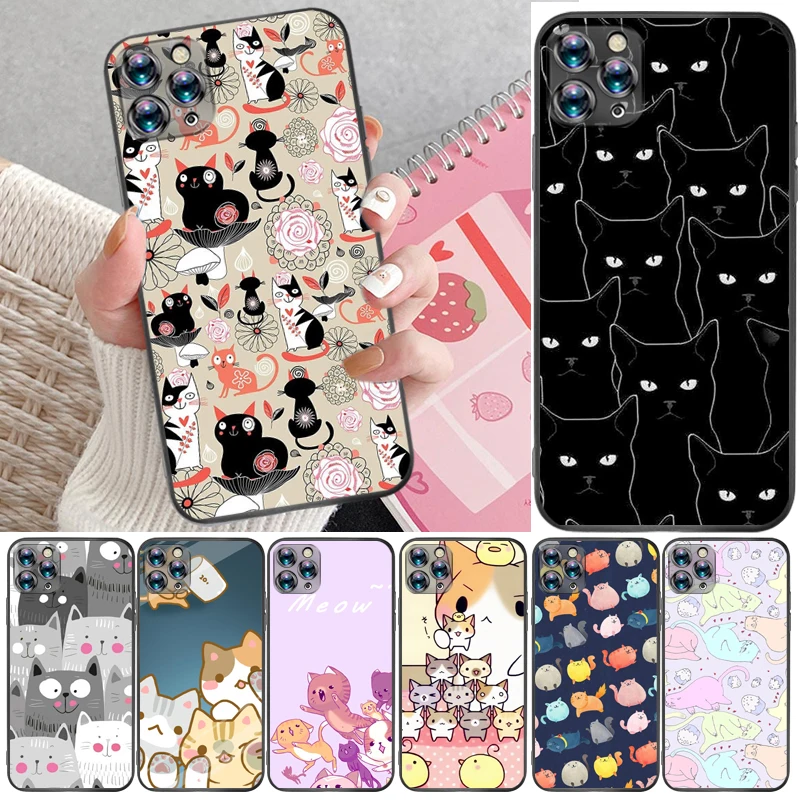 

Cats Hey Buddy Human Friends Color Painting Phone Case For iPhone XR XS Max Back Cover Carcasa Coque Cases