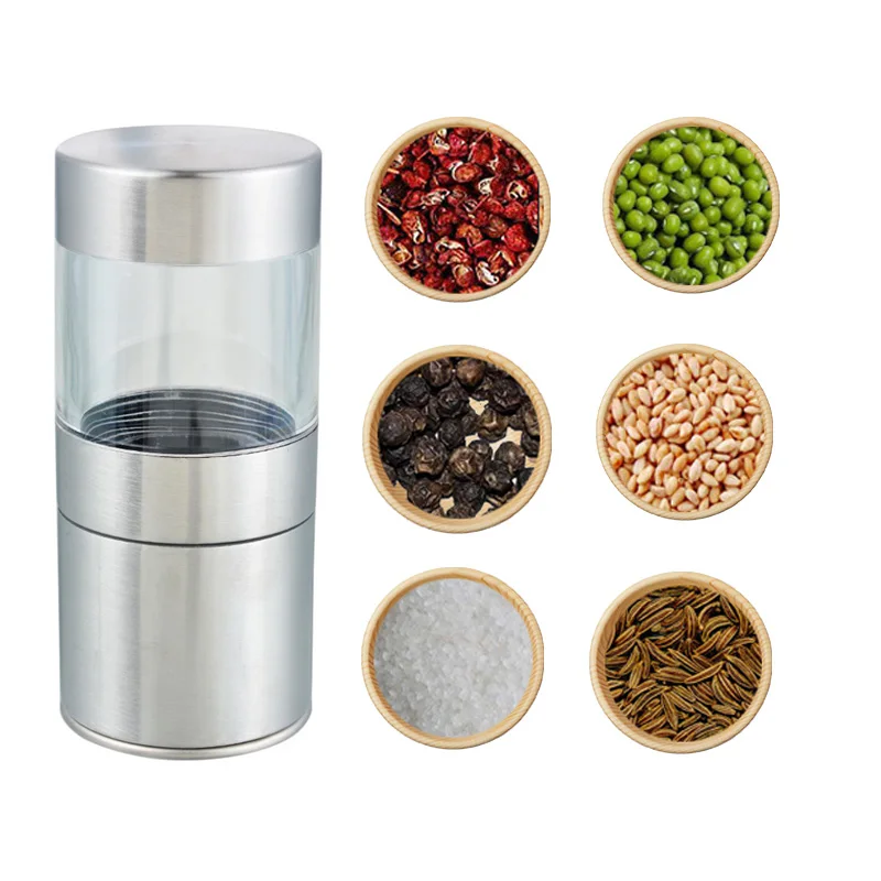 Manual Salt Pepper Mill Grinder Stainless Steel Seasoning Muller Kitchen Tool Accessories Grinding Bottle Spice Sauce | Дом и сад
