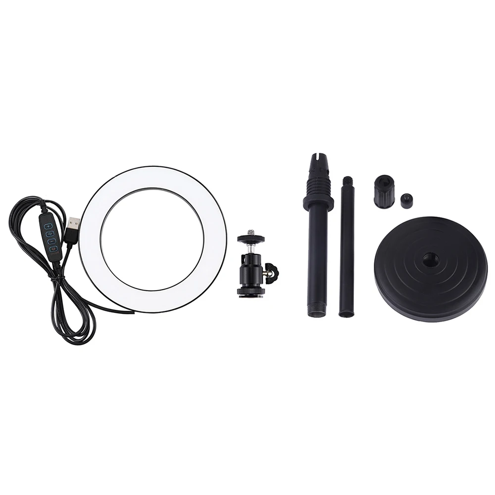 

Photography 5 Options LED Ring Light Adjustable Brightness 3 Lighting Modes Holder LED Light for Live Streaming Selfie Shooting