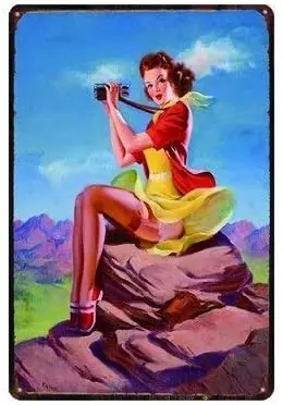 

Metal Tin Sign Pin Up Girl Sexy Beauty Girl Summer Beach Man Cave Pub Outdoor Bar Retro Poster Home Kitchen Restauran