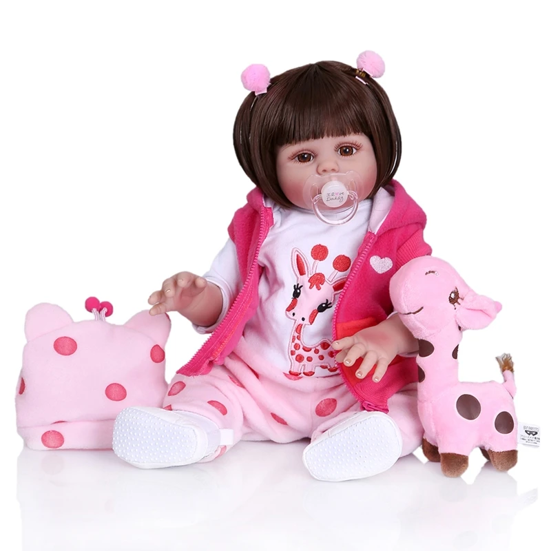 

Dropshipping 48cm Realistic Doll Full Silicone Vinyl Newborn Babies Toy Girl Princess Clothes Lifelike Handmade Gift