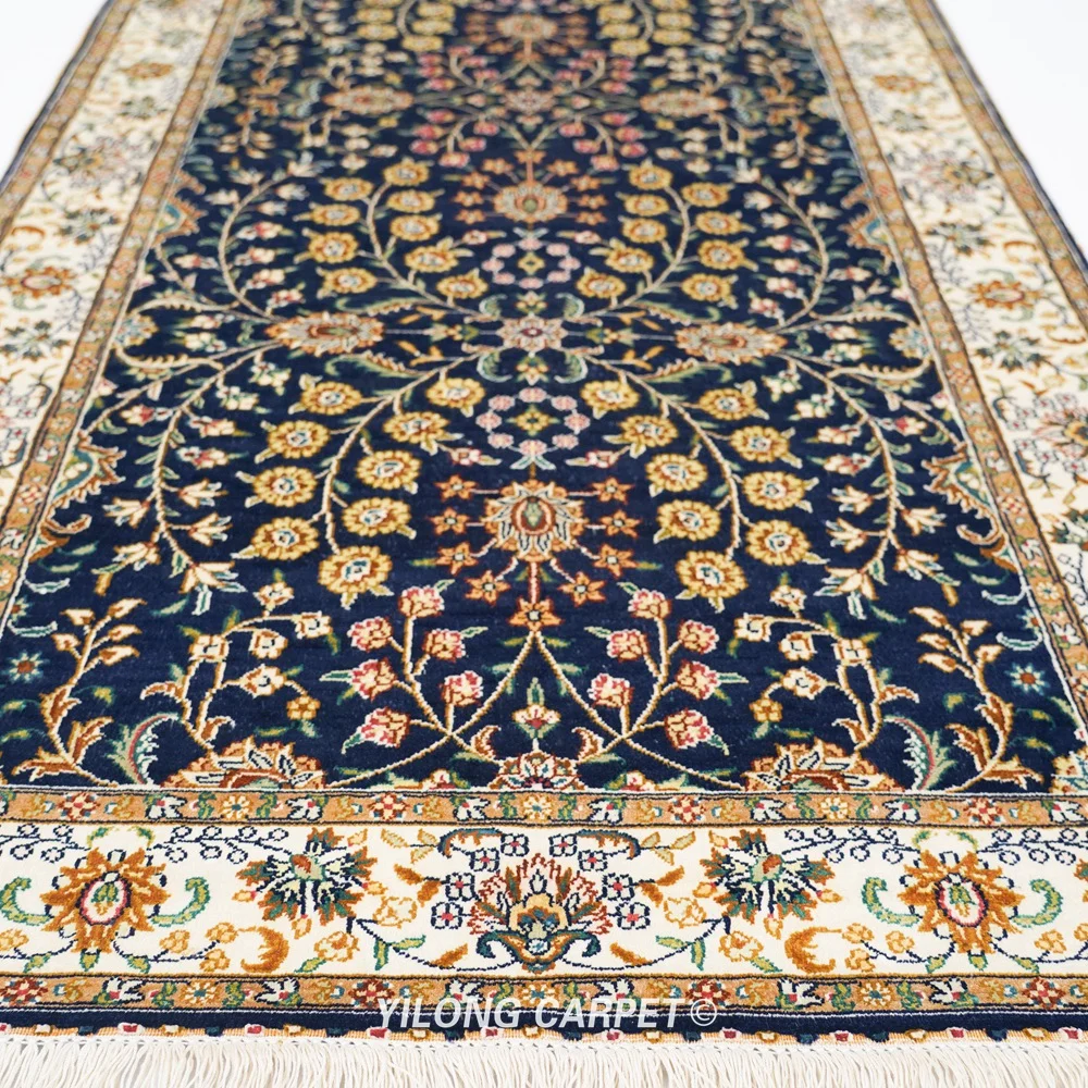2 5 'x 7 5' Топ Синий Шелковый Классический коврик ручной работы ковры для