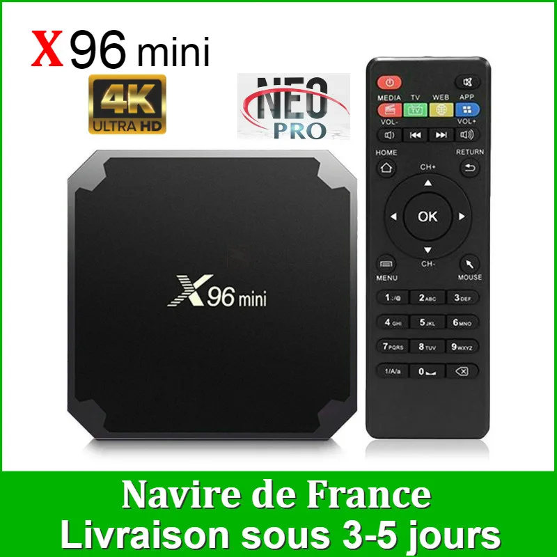 Подлинный NEOTV Pro X96 mini Smart TV Android 9 0 Box французский склад s905 четырехъядерный 8 Гб 16 Full