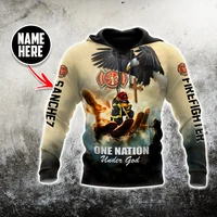 customize name firefighter jesus 3d all over printed men hoodie unisex casual jacket pullover streetwear sudadera hombre dw0432