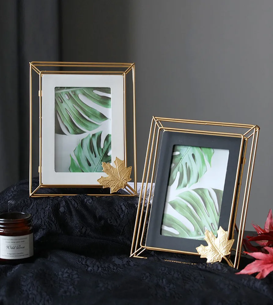 

Modern Metals Rectangular Photo Frame List 5/7 Inch Bedroom Chapel Plant Specimens Glaze Photo List Home Decoration