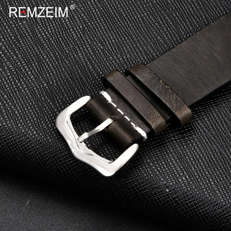 Ремешок REMZEIM из воловьей кожи для наручных часов винтажный сменный Браслет