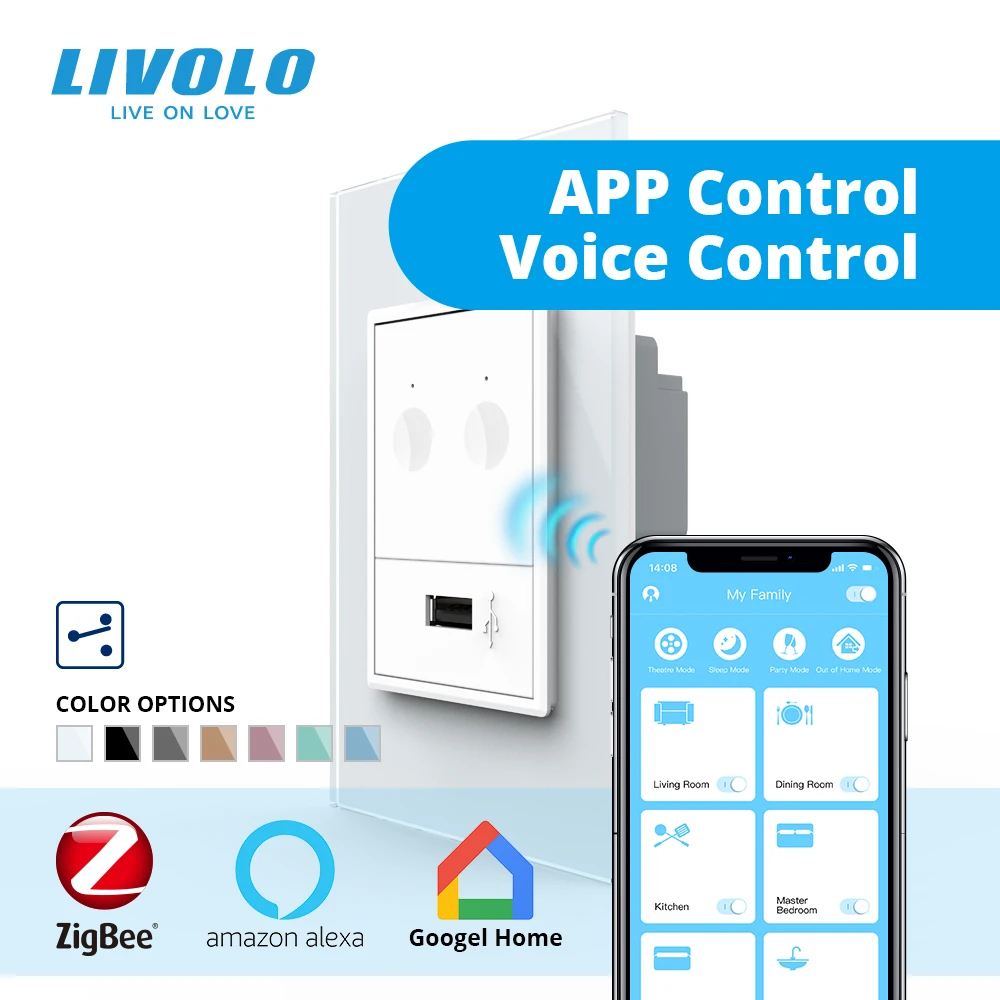 Livolo S5 стандарт США AU 67 5 мм настенный сенсорный выключатель 2Way Smart wifi app