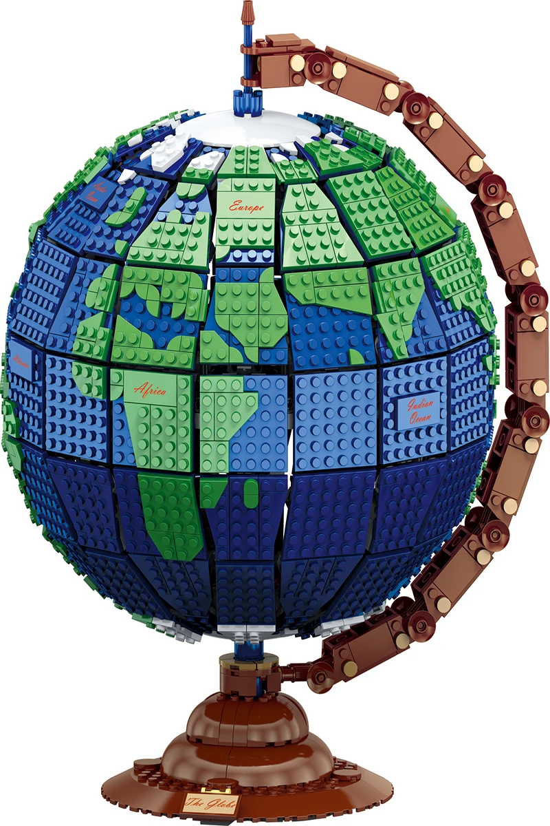 

Children's Educational Creativity MOC Assembled Building Block Globe Can Rotate Adult Difficult Toy Decoration Gift 031001