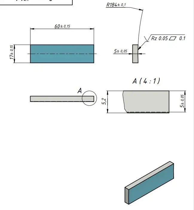 Cylinder reflector Mirror 60*17mm Coating protection Silver optical metal external reflection glass N-BK7(H-K9L) | Инструменты
