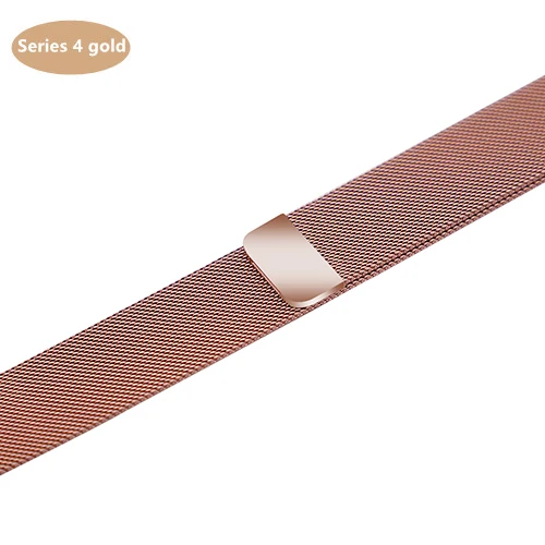 Хохлатый ремешок apple watch band Milanese Loop apple watch 4 3 band iwatch band 42 мм 38 мм correa 44 мм/40 мм pulseira bracelet - Цвет ремешка: Series 4 gold