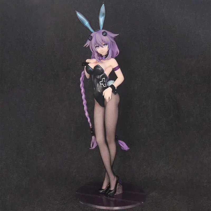 

Hyperdimension Neptune Black Heart Action Figures Sexy Bunny Girl Purple Heart Plus Size Collectible Toys 43cm