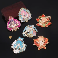 anime game genshin impact enameled metal brooch pin kaeya diluc cosplay peop brooches clothing decoration party gift