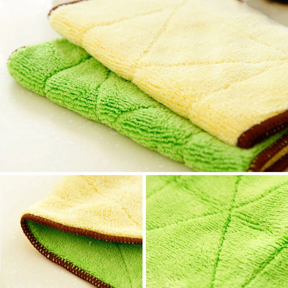 Кухонная сверхтонкая двухсторонняя мочалка из бамбукового волокна с