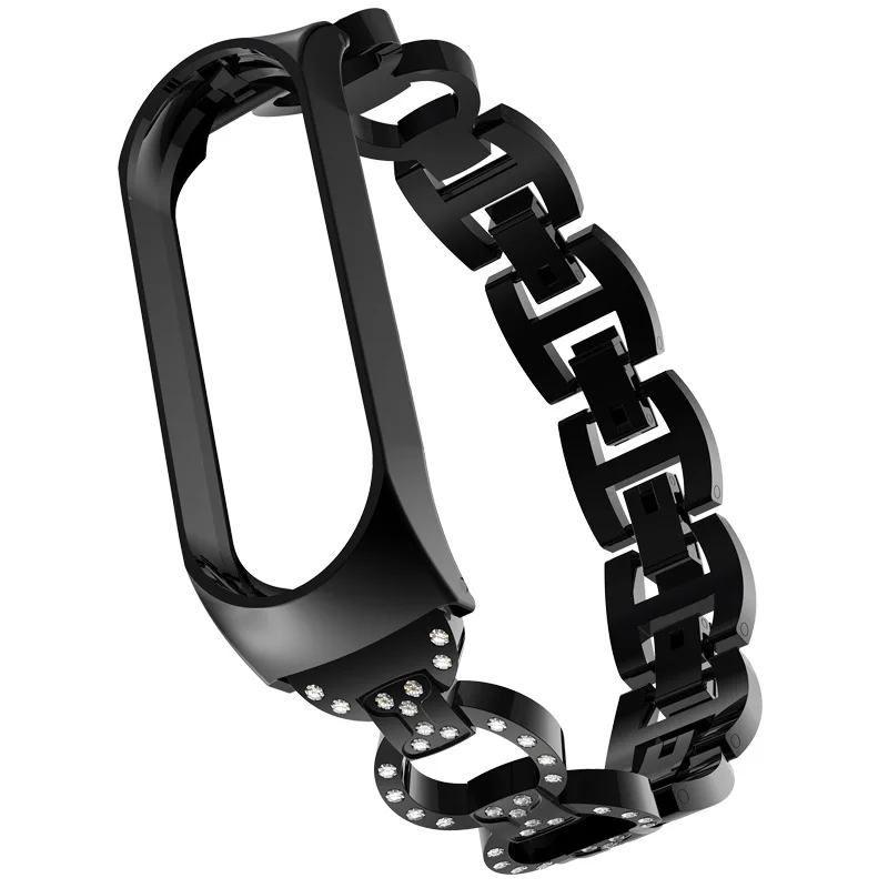 Алмазный браслет для Xiao mi Band 4 или 3 сменный ремешок для Xio mi Xaio mi Xia mi xaomi mi Xaiomy металлический браслет для женщин