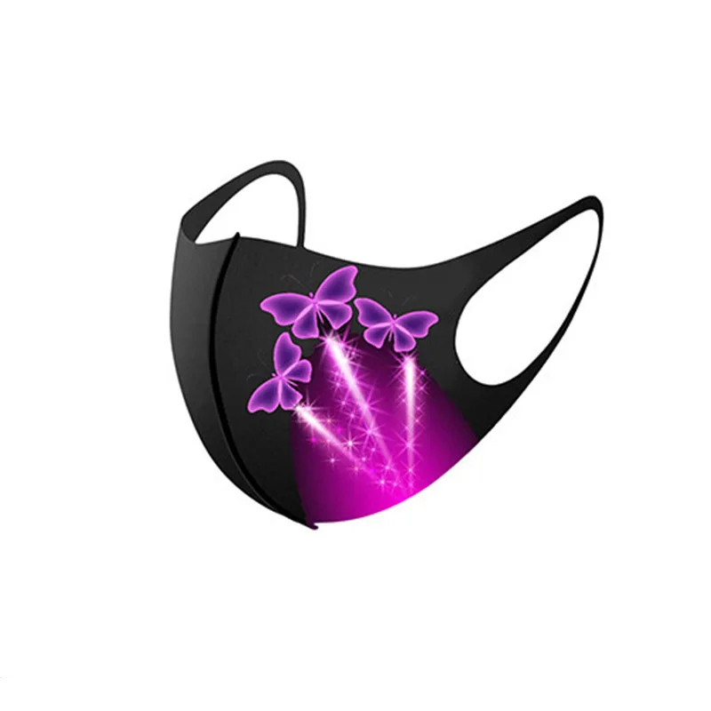 Модные маски с рисунком моющаяся маска для рта из вискозной ткани принтом