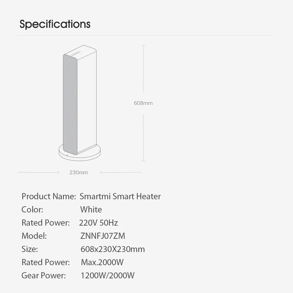 Электрический нагреватель Youpin Smartmi зимний керамический PTC воздушный вентилятор