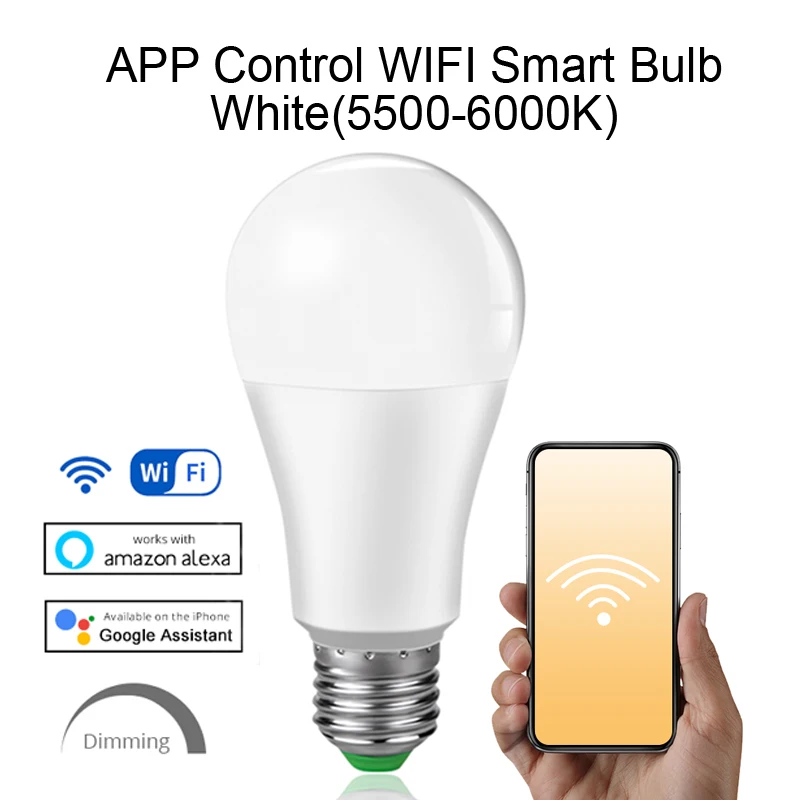 Wifi White 15W 85-265 в E27 светодиодный светильник RGB 15 Вт Bluetooth Wifi приложение управление умная лампа 10 Вт RGBW подсветка rgbww лампа ИК пульт дистанционного управления Домашний Светильник ing - Испускаемый цвет: Wifi White 15W