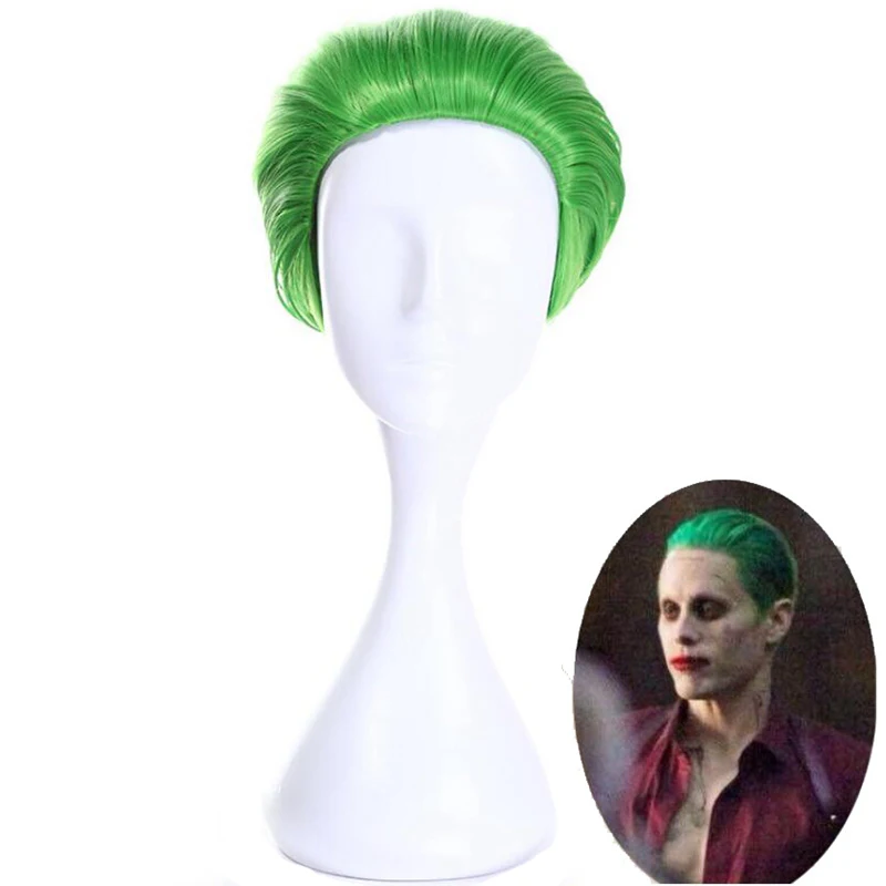 Clown Joker short green Wig Cosplay Costume Heat Resistant Synthetic Hair Halloween Party Wigs