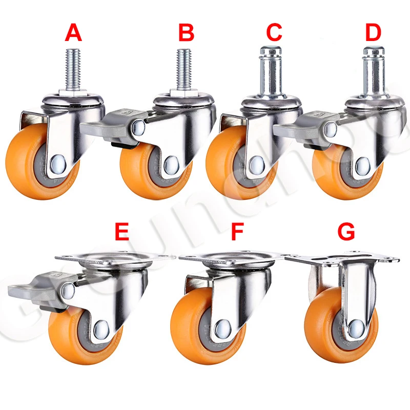 4 шт./компл. шарнирный ролик для мебели 1 5 дюйма сверхпрочный 120 кг оранжевые