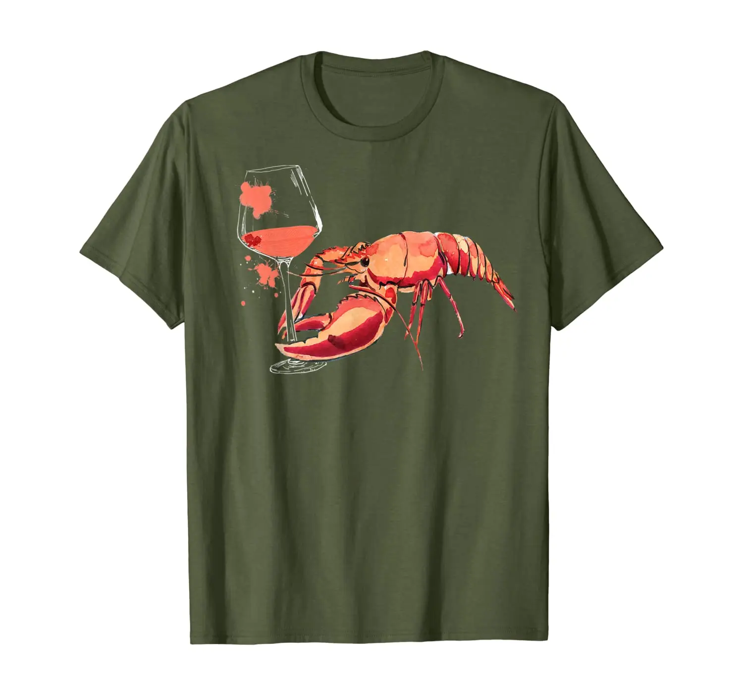 

Funny Lobster Drinking Wine Shirt Lobster Gifts Wine Lovers T-Shirt