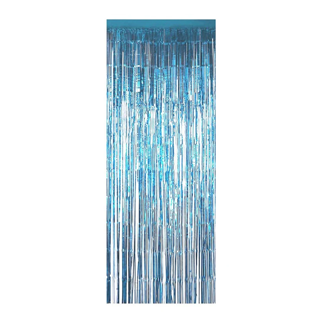 Металлические занавески из мишуры фольгированный фон с бахромой для дня