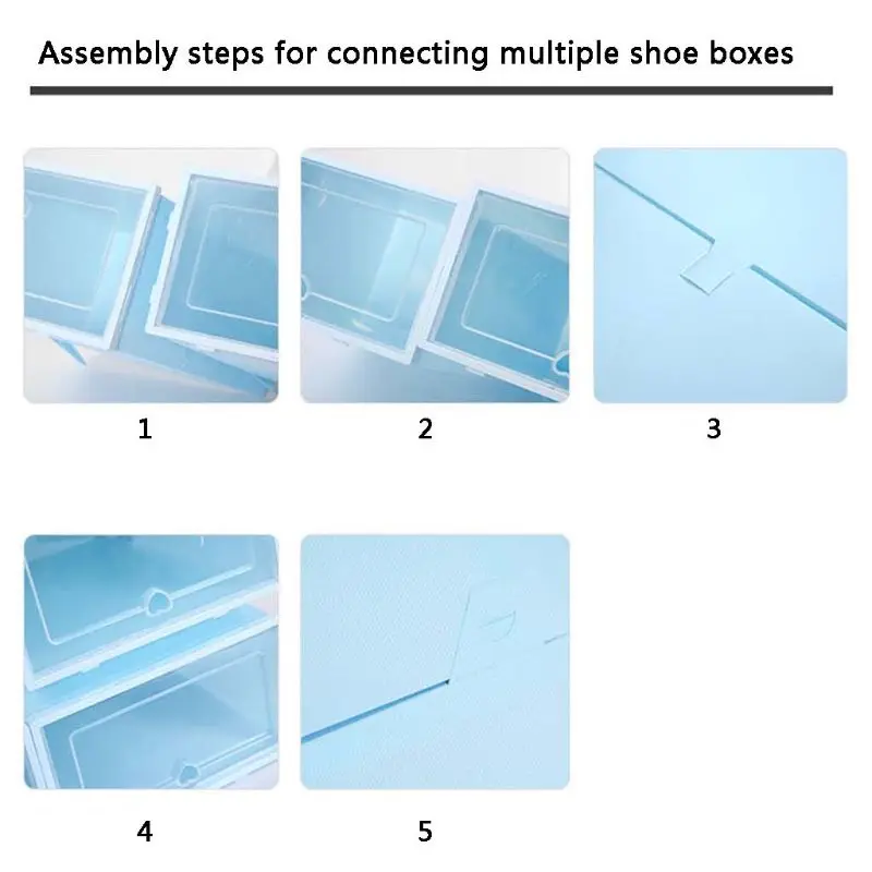 6 шт. пластиковая коробка для обуви Складная хорошо складируемая