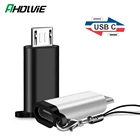Переходник с USB Type C папа на Micro USB Мама, поддержка OTG, для Samsung, Xiaomi, Huawei, Oneplus, HTC, LeTV, Google, LG, планшетов