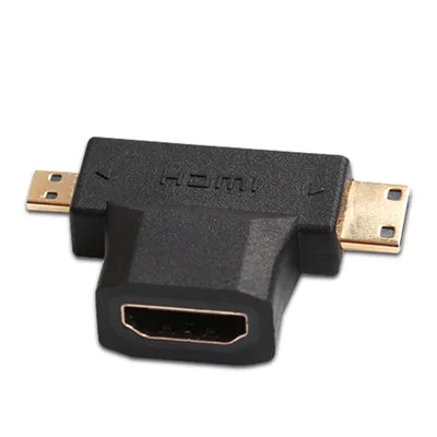 

Micro HDMI-совместимый мини HDMI-совместимый штекер к HDMI-совместимый 1,4 гнездо 90 градусов 2 в 1 комбинированный адаптер